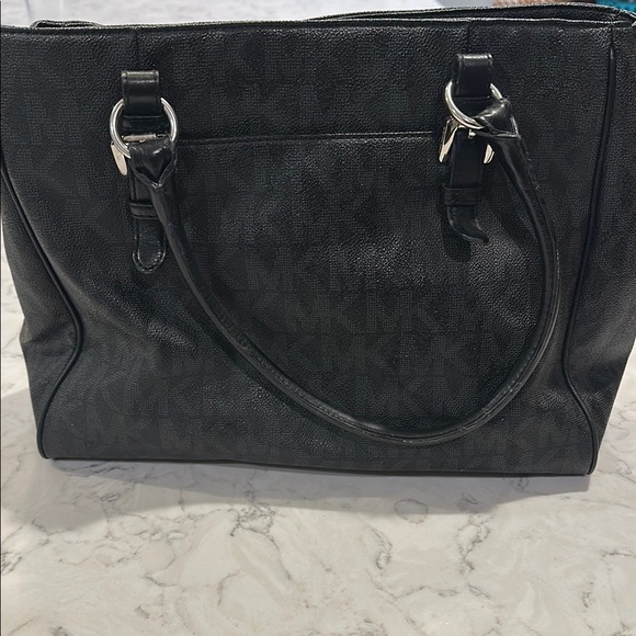 Michael Kors Black Tote with Silver Accents - Picture 4 of 10